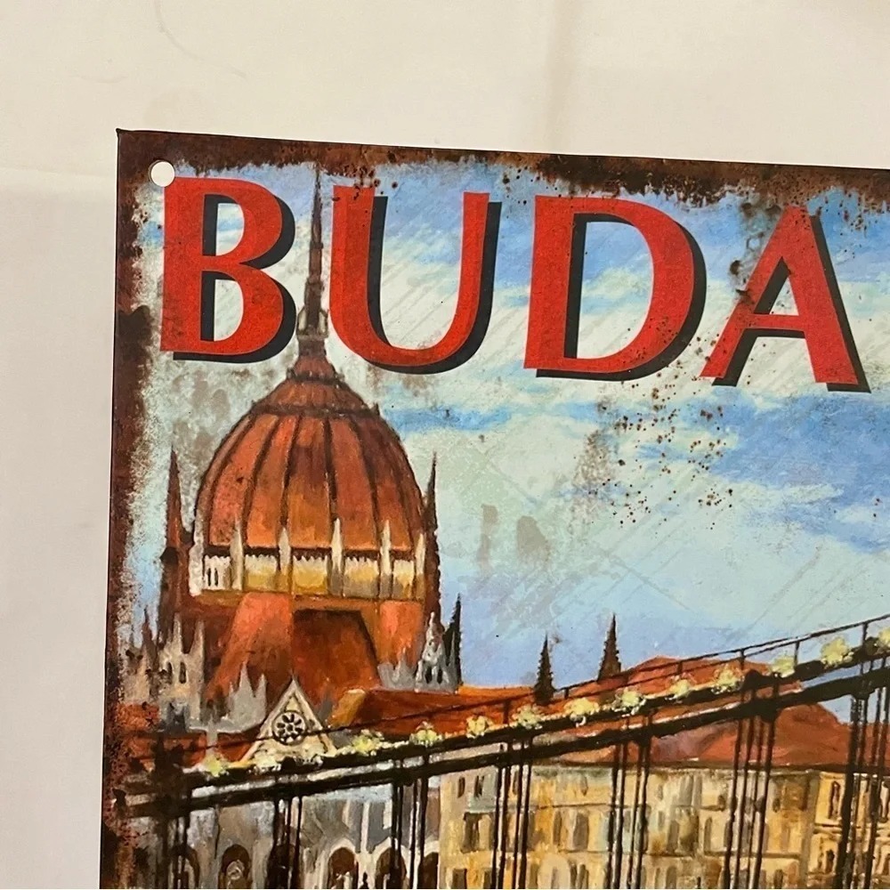 Budapest Hungary Landscape Retro Travel Poster Postcard Art Sign